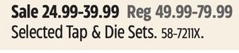 Canadian Tire Maximum selected tap & die sets offer