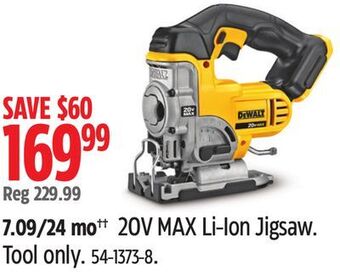 Canadian Tire Dewalt 20v max li-ion jigsaw offer