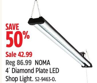 Canadian Tire Noma 4´ diamond plate led shop light offer