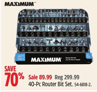 Canadian Tire Maximum 40-pc router bit set offer