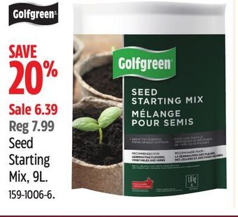 Canadian Tire Golfgreen seed starting mix, 9l offer