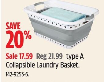 Canadian Tire Type a collapsible laundry basket offer