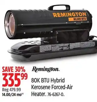 Canadian Tire Remington heaters 80k btu hybrid kerosene forced-air heater offer