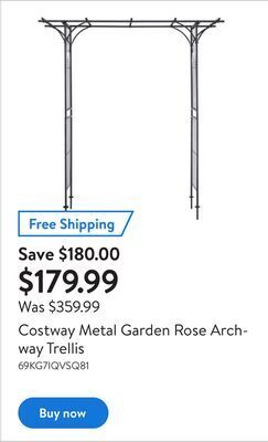 Walmart Costway metal garden rose archway trellis offer