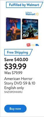 Walmart American horror story dvd s9 & 10 english only offer
