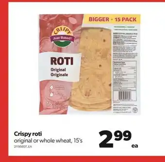 Real Canadian Superstore Crispy roti original or whole wheat, 15's offer