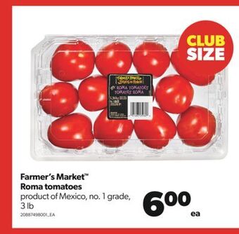 Real Canadian Superstore Farmer's market™ roma tomatoes, 3 lb offer