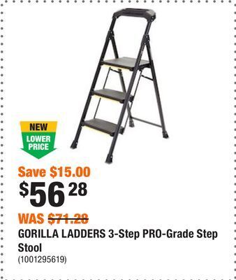 Home Depot Gorilla ladders 3-step pro-grade step stool offer