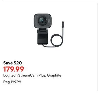 Staples Logitech streamcam plus, graphite offer