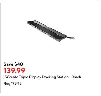 Staples J5create triple display docking station - black offer