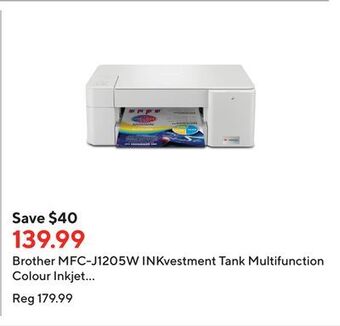 Staples Brother mfc-j1205w inkvestment tank multifunction colour inkjet printer offer