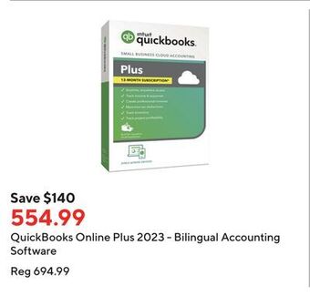 Staples Quickbooks online plus 2023 - bilingual accounting software offer