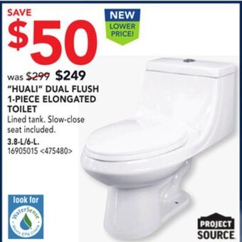 RONA Project source "huali" dual flush 1-piece elongated toilet offer