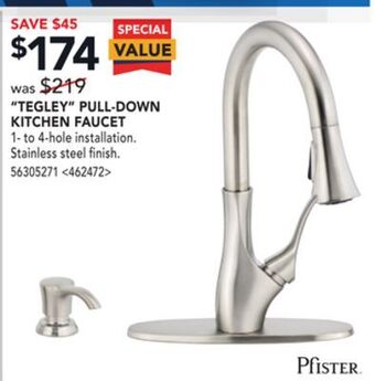 RONA Pfister "tegley" pull-down kitchen faucet offer