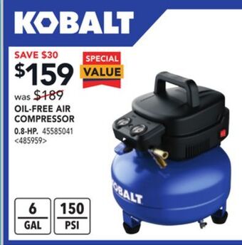 RONA Kobalt oil-free air compressor offer