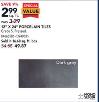 RONA Mono serra 12" x 24" porcelain tiles offer