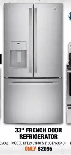 Home Depot Adora 33" french door refrigerator offer