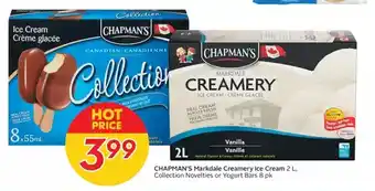 Sobeys Chapman's markdale creamery ice cream, collection novelties or yogurt bars offer