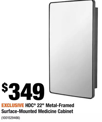 Home Depot Hdc 22" metal-framed surface-mounted medicine cabinet offer