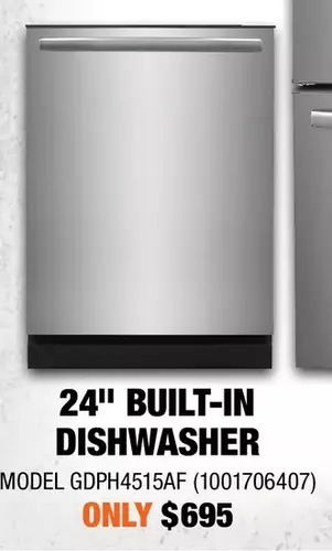 Home Depot Frigidaire gallery 24" built-in dishwasher offer