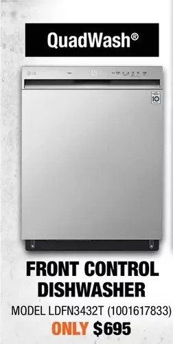Home Depot Lg front control dishwasher offer