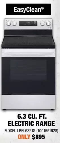 Home Depot Lg 6.3 cu. ft. electric range offer