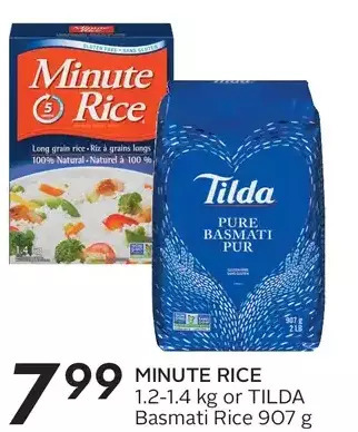 Sobeys Minute rice or tilda basmati rice offer