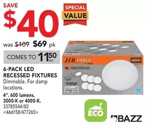 RONA Bazz 6-pack led recessed fixtures offer