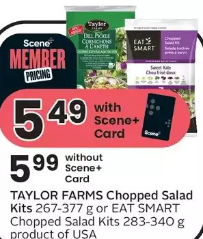 Sobeys Taylor farms chopped salad kits or eat smart chopped salad kits offer
