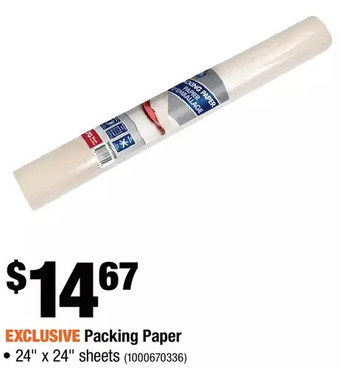 Home Depot Packing paper offer