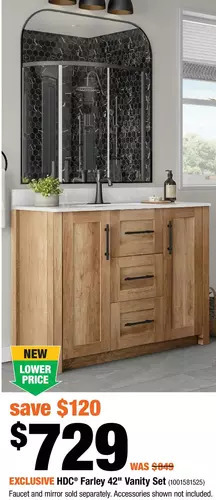 Home Depot Hdc farley 42" vanity set offer