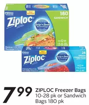 Sobeys Ziploc freezer bags or sandwich bags offer