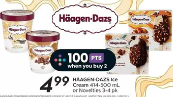 Sobeys Häagen-dazs ice cream or novelties offer