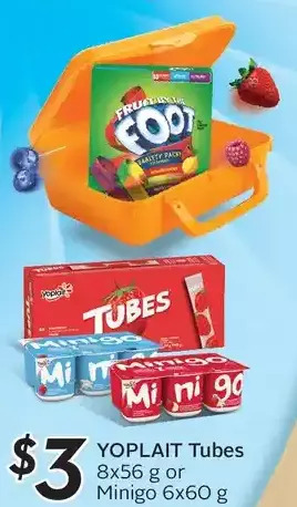 Sobeys Yoplait tubes or minigo offer