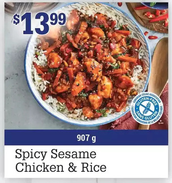 M & M Food Market Spicy sesame chicken & rice offer