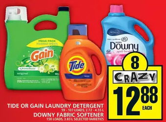 Food Basics Tide or gain laundry detergent | downy fabric softener offer