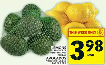 Food Basics Lemons, avocados offer