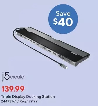 Staples J5 create triple display docking station offer