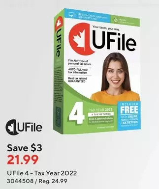 Staples Ufile 4 - tax year 2022 offer