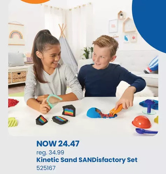 Toys R us Kinetic sand, sandisfactory set with 2lbs of colored and black kinetic sand, includes over 10 tools offer
