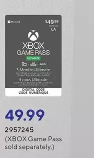 Staples Xbox game pass offer