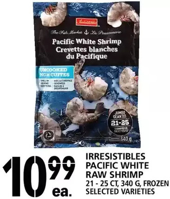 Food Basics Irresistibles pacific white raw shrimp offer