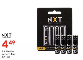 Staples Nxt technologies aa alkaline battery offer