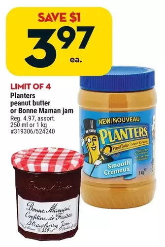 Giant Tiger Planters peanut butter offer