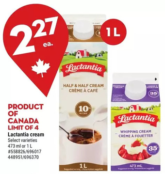 Giant Tiger Lactantia cream offer