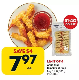Giant Tiger Aqua star tempura shrimp offer