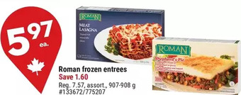 Giant Tiger Roman frozen entrees offer