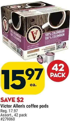 Giant Tiger Victor allen's coffee pods offer