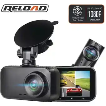 Canadian Tire Reload dual 1080p 2.7" dash cam. with split-screen viewing: front and rear offer