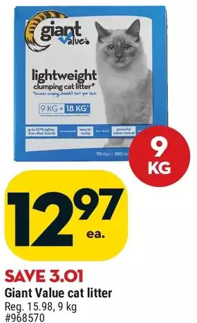 Giant Tiger Giant value cat litter offer
